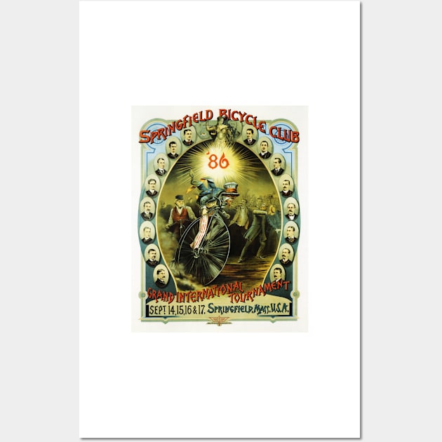 Springfield USA Bicycle Club 1886 International Tournament Advertisement Wall Art by vintageposters